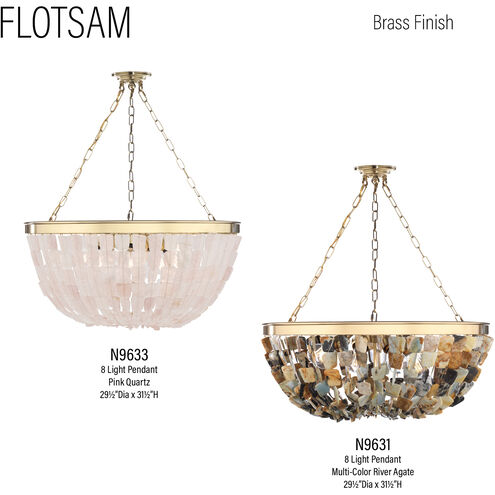 Flotsam 8 Light Brass Pendant Ceiling Light